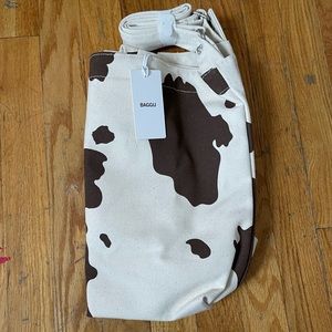 Baggu horizontal duck bag, cow print brand new